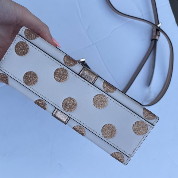 Kate Spade New York Crossbody Bag Wrapping Party Gift Box Bag Parchment Gold - Picture 10 of 13